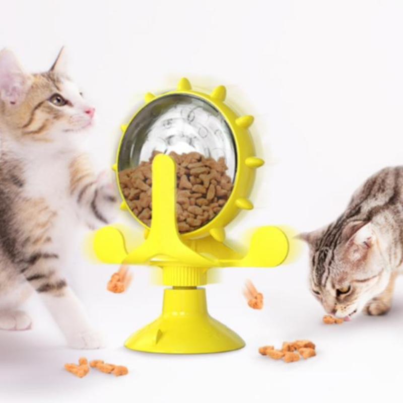 Fournitures pour animaux de table Turntable Cat Toy Interactive Toy Slow Alymer Food Fuite Fuite Trappe Funny Cat Jouets