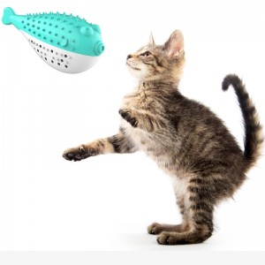 Furjoyz en gros drôle jouets d\'animaux de compagnie brosse à dents jouet interactif portable chat intelligent propre dents caoutchouc catnip chat jouet